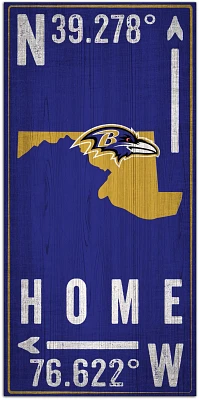 Fan Creations Baltimore Ravens Coordinate 6 in x 12 in Sign                                                                     