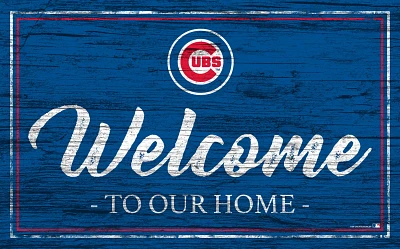 Fan Creations Chicago Cubs Team Color 11 in x 19 in Welcome Sign                                                                