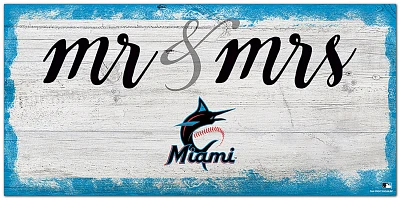 Fan Creations Miami Marlins Script Mr & Mrs 6x12 Sign                                                                           