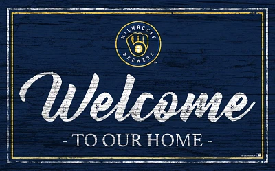 Fan Creations Milwaukee Brewers Team Color 11 in x 19 in Welcome Sign                                                           