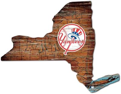 Fan Creations New York Yankees Logo Distressed State Sign                                                                       