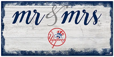 Fan Creations New York Yankees Script Mr & Mrs 6x12 Sign                                                                        