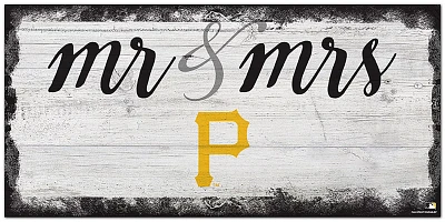 Fan Creations Pittsburgh Pirates Script Mr & Mrs 6x12 Sign                                                                      