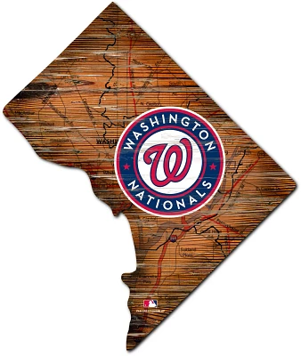 Fan Creations Washington Nationals Logo Distressed State Sign                                                                   