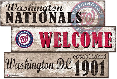 Fan Creations Washington Nationals Welcome 3 Plank Decor                                                                        