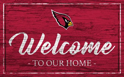 Fan Creations Arizona Cardinals Team Color 11 in x 19 in Welcome Sign                                                           