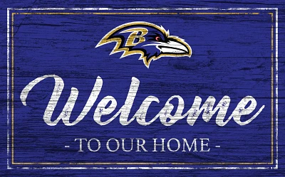 Fan Creations Baltimore Ravens Team Color 11 in x 19 in Welcome Sign                                                            