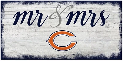 Fan Creations Chicago Bears Script Mr and Mrs 6x12 Sign                                                                         