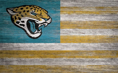 Fan Creations Jacksonville Jaguars 11 in x 19 in Distressed Flag Sign                                                           