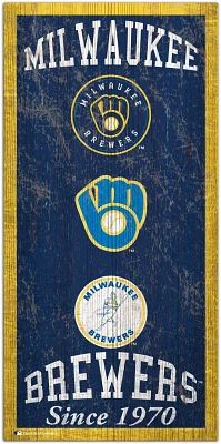 Fan Creations Milwaukee Brewers Heritage 6 x 12 Sign                                                                            