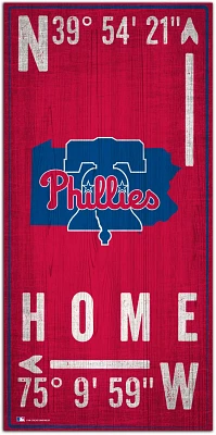 Fan Creations Philadelphia Phillies Coordinates 6 in x 12 in Sign                                                               