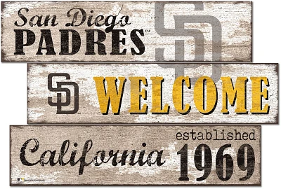 Fan Creations San Diego Padres Welcome 3 Plank Decor                                                                            