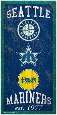 Fan Creations Seattle Mariners Heritage 6 x 12 Sign                                                                             