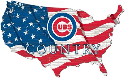 Fan Creations Chicago Cubs USA Shape Cutout Wall Decor                                                                          