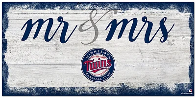 Fan Creations Minnesota Twins Script Mr & Mrs 6x12 Sign                                                                         