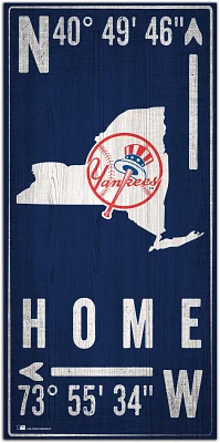 Fan Creations New York Yankees Coordinates 6 in x 12 in Sign                                                                    