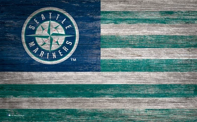 Fan Creations Seattle Mariners 11 in x 19 in Distressed Flag Sign                                                               