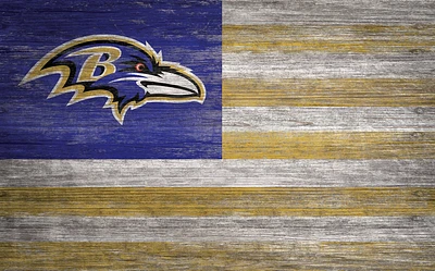 Fan Creations Baltimore Ravens 11 in x 19 in Distressed Flag Sign                                                               