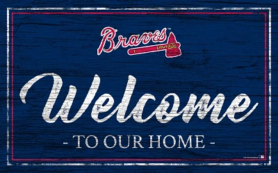 Fan Creations Atlanta Braves Team Color 11 in x 19 in Welcome Sign                                                              