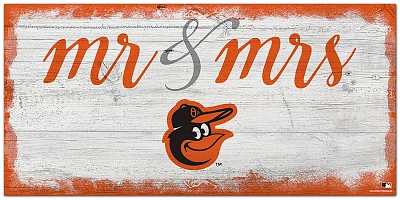Fan Creations Baltimore Orioles Script Mr & Mrs 6x12 Sign                                                                       