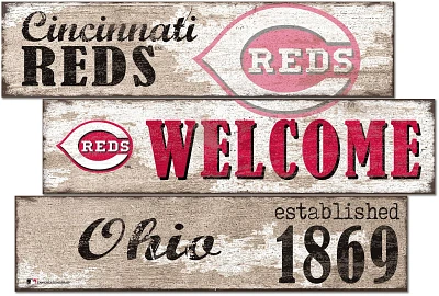 Fan Creations Cincinnati Reds Welcome 3 Plank Decor                                                                             