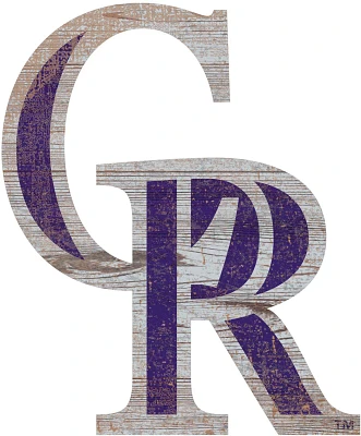 Fan Creations Colorado Rockies Distressed Logo Cutout Sign                                                                      