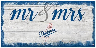 Fan Creations Los Angeles Dodgers Script Mr & Mrs 6x12 Sign                                                                     
