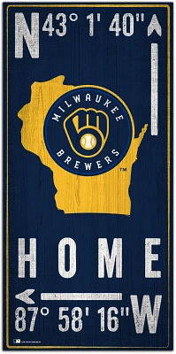 Fan Creations Milwaukee Brewers Coordinates 6 in x 12 in Sign                                                                   