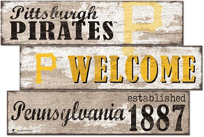 Fan Creations Pittsburgh Pirates Welcome 3 Plank Decor                                                                          