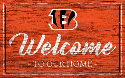 Fan Creations Cincinnati Bengals Team Color 11 in x 19 in Welcome Sign                                                          
