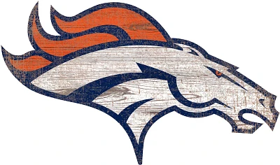 Fan Creations Denver Broncos Distressed Logo Cutout Sign                                                                        