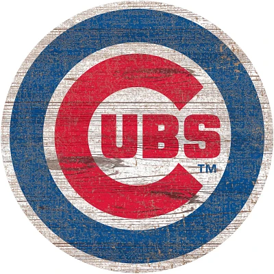 Fan Creations Chicago Cubs Distressed Logo Cutout Sign                                                                          