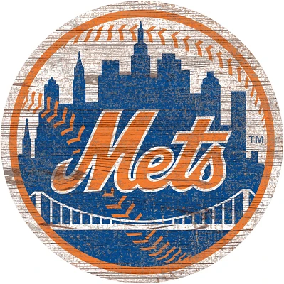 Fan Creations New York Mets Distressed Logo Cutout Sign                                                                         