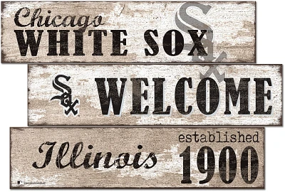 Fan Creations Chicago White Sox Welcome 3 Plank Decor                                                                           