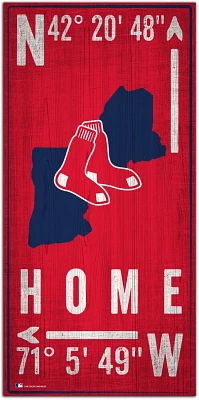 Fan Creations Boston Red Sox Coordinates 6 in x 12 in Sign                                                                      