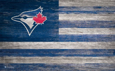 Fan Creations Toronto Blue Jays 11 in x 19 in Distressed Flag Sign                                                              