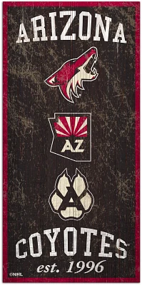 Fan Creations Arizona Coyotes Heritage 6 x 12 Sign                                                                              
