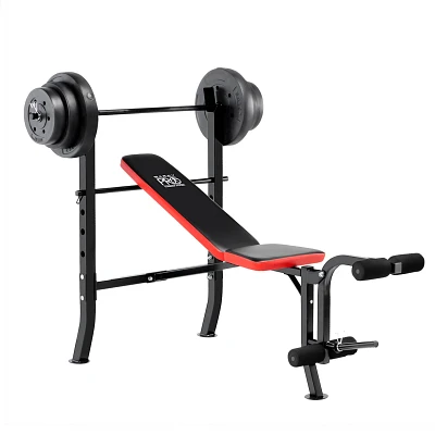Marcy Pro Standard Weight Bench with 100 lb Weight Set                                                                          