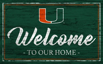 Fan Creations University of Miami Team Color 11 in x 19 in Welcome Sign                                                         