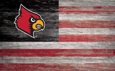 Fan Creations University of Louisville Distressed Flag 11 in x 19 in Sign                                                       