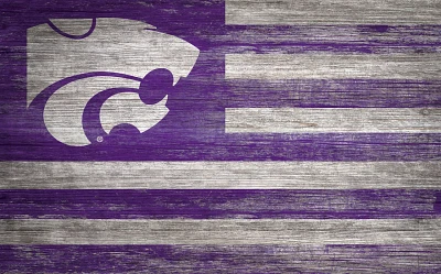 Fan Creations Kansas State University Distressed Flag 11 in x 19 in Sign                                                        