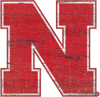 Fan Creations University of Nebraska Distressed Logo Cutout Sign                                                                
