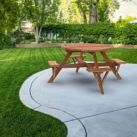 Jack & June Redwood Circular Picnic Table                                                                                       