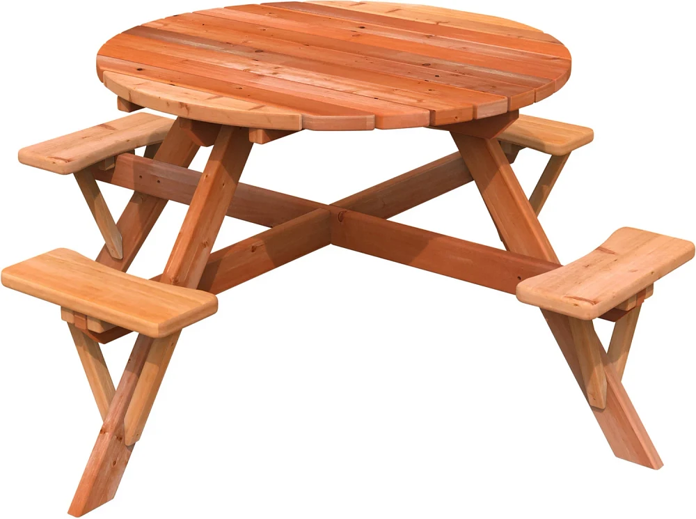 Jack & June Redwood Circular Picnic Table                                                                                       