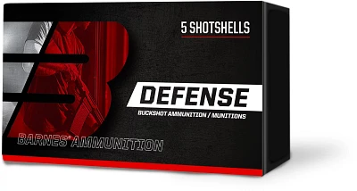 Barnes Defense 12-Gauge 9 Pellet 00 Buckshot Shotshells - 5 Rounds                                                              