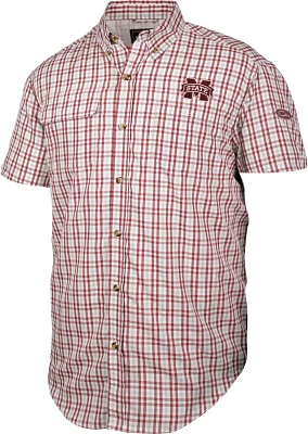 Drake Men's Mississippi State University Gingham Wingshooter Short Sleeve Button Down Shirt                                     