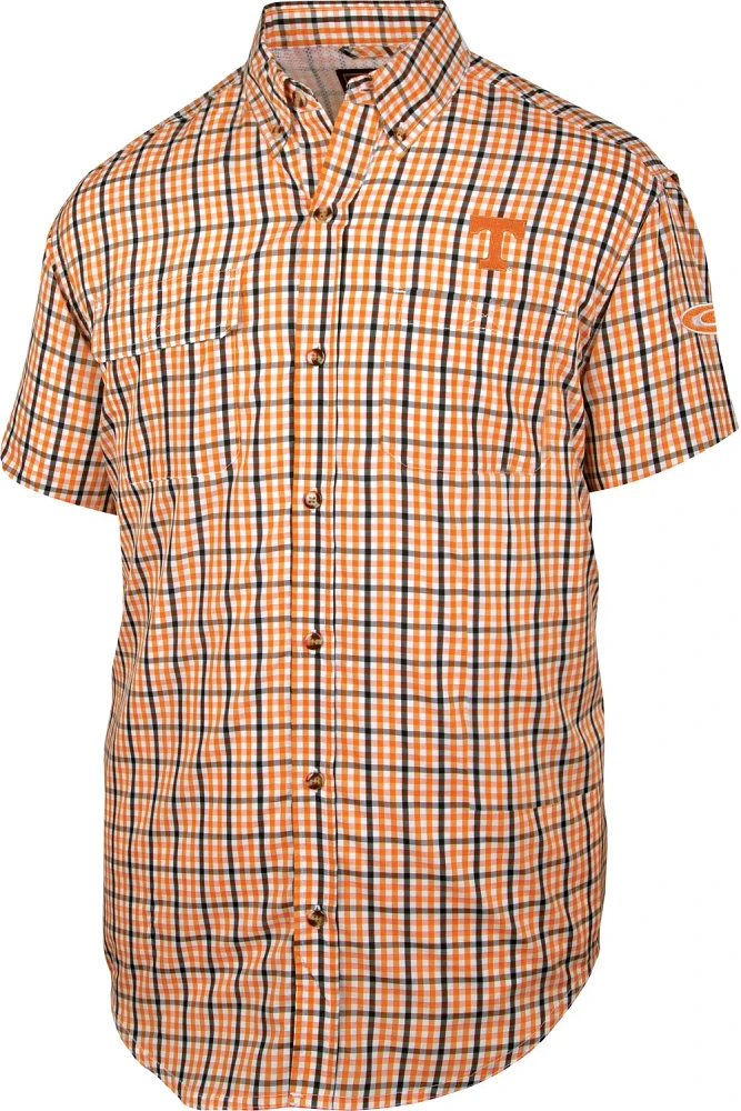 Drake Men's University Of Tennessee Gignham Wingshooter Short Sleeve Button Down Shirt