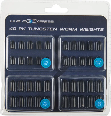 H2O Xpress Tungsten Worm Weights 40-Pack                                                                                        