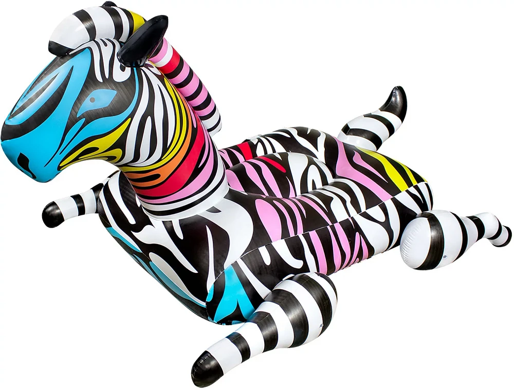 Poolmaster Oversized Zany Zebra Jumbo Pool Float                                                                                