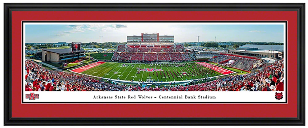 Blakeway Worldwide Panoramas Arkansas State University Football Single Mat Deluxe Framed Panoramic Print                        